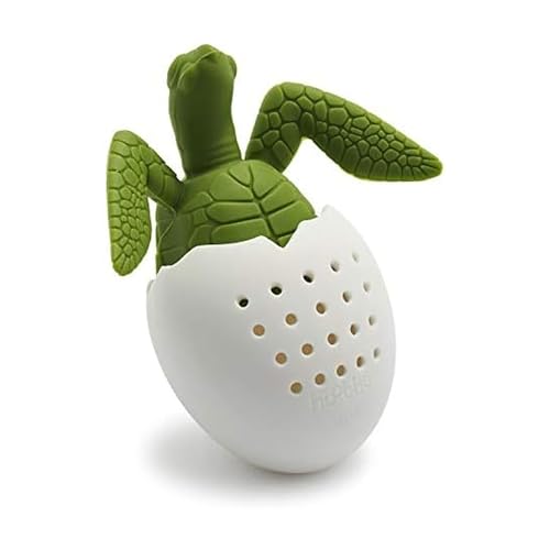 Genuine Fred, UNDER THE TEA, Sea Turtle Reusable Silicone Tea Infuser, Green, Fun Gift for...