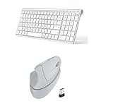 iClever BK10 Bluetooth Keyboard, Multi Device Keyboard Rechargeable Bluetooth 5.1 with Number Pad Ergonomic Design Full Size Stable Connection Keyboard for iPad, iPhone, Mac, iOS, Android, Windows