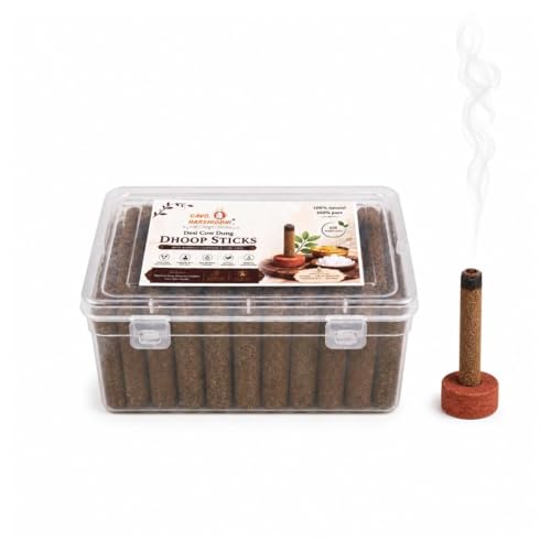 Image of GAVO HARSHIDDHI Cow Dung Bhimseni Camphor Dhoop Batti | Natural Dhoop Sticks with Cow Ghee & Devdar Wood for Pooja, Meditation, Yoga & Spiritual Fragrance