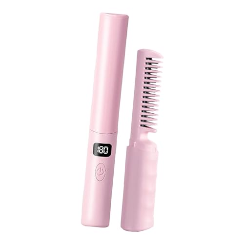 Plancha para el cabello harayaa con calentamiento rápido y carga USB, ideal para mujeres y niñas, color rosa miniatura 6