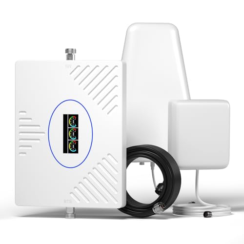 Amplificateur de Signal Mobile 800/1800/2600 MHz (bandes 20/3/7) Amplificateur de Couverture Mobile LTE 4G 3G Répéteur 4G Compatible avec Orange, SFR, Bouygues, Free...