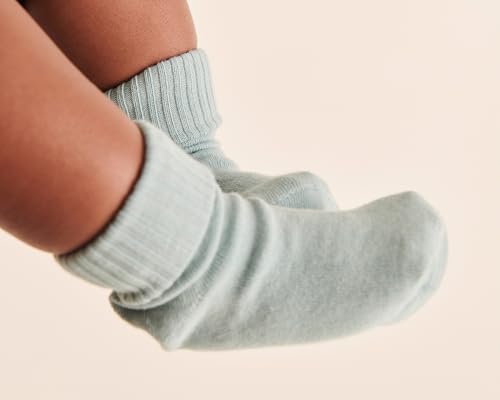 MORI Baby Comfy Ribbed Socks for Boys and Girls - Soft Unisex Infant Elasticated Mid Cut Sock - Pack of 53