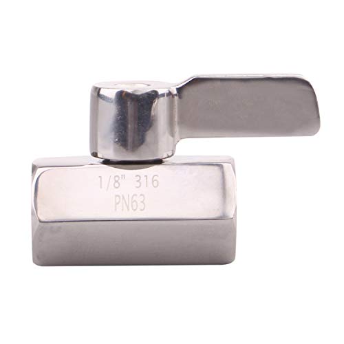 AIICIOO Stainless Steel Mini Ball Valve - Female & Female NPT Thread with SS Handle Corrosion Rust Resistance for Water Oil Gas 1/8 Inch