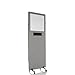 Produktbild hjh OFFICE Mobile Trenndwand FLEXMIUT WB mit integriertem Whiteboard und Stiftablage, inkl. Rollen und Bodengleiter, Grau, 891012