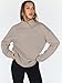 Trendy Queen Womens Oversized Sweatshirts Turtleneck Pullover Long Sleeve Hoodies Tops Fall Fashion Outfits 2025 Clothes CoffeeGrey L