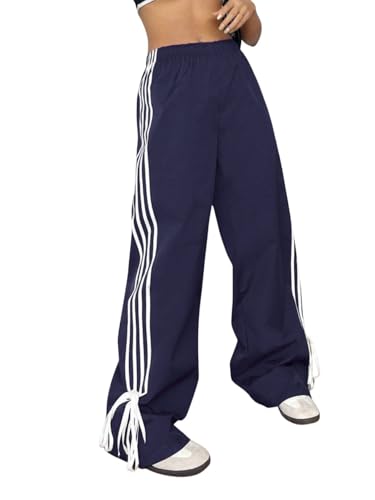 Image of Elasticated Sporty Women Cargo Track Pant with Side Stripes