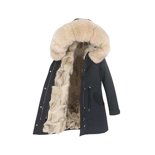 OFTBUY Lange wasserdichte Parka Echt Fox Pelz Liner Mantel Winter Jacke Frauen Natürliche Waschbär Fuchs Pelz Kragen Kapuze Abnehmbare