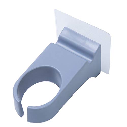 Innovador soporte para secador de pelo montado en la pared, estante de almacenamiento de plástico para hotel, hogar, baño, estante de almacenamiento para secador de pelo (color: gris)
