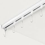 FELIDESIGN Curtain Track, Ceiling Curtain Track for Room Divider, Ceiling Mount Rail Set with Roller Hooks, White, 6ft - 9ft