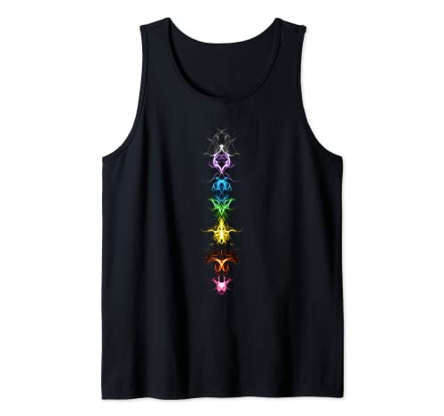 Chakra Regenbogen Yoga Meditation Symbol Spirituell Fraktal Tank Top