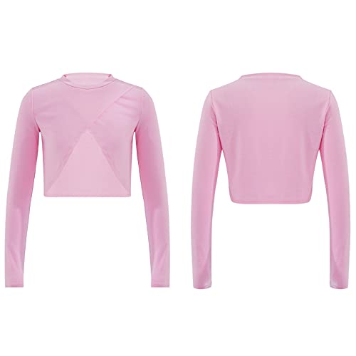 FEESHOW Kids Girls Classic Long Sleeve Ballet Dance Wrap Knit Cardigan Sweater Tops3