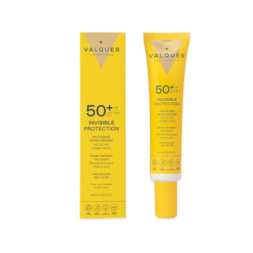 Valquer Serum Facial Solar Invisible SPF Factor de Protección 50+. Hidratante Antiedad Sin Residuos y Resistente al agua. Acabado Invisible y Sedoso Para Todo tipo de piel. Vegano. 40 ml