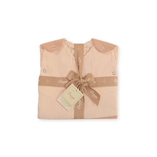 Image of Crane Baby Wearable Blanket, Wearable Soft Cotton Baby Blanket for Boys and Girls 0-9 Months, Desert Rose and Copper, 19 inchw x 30 inchh