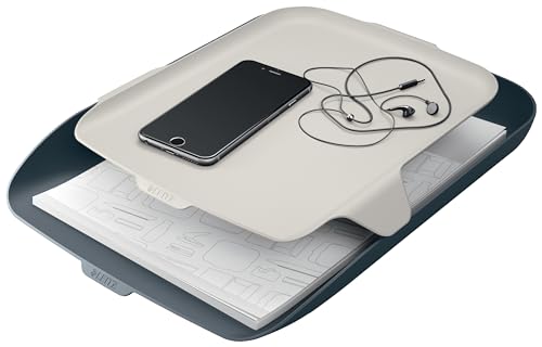 Leitz A4 Briefkorb mit Organiser, 4er Pack, Samtgrau, Cosy-Serie, 52590089