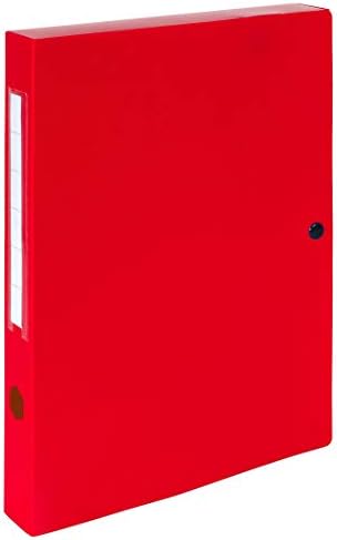 Exacompta - Ref 59632E - Plastic Filing Box - 250 x 330mm in Size, Suitable for Holding A4 Documents, 6cm Spine, 2 x Spine Labels & 2 x Finger Holes - Blue