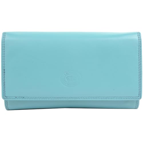 Portefeuille long rabat cuir nappa souple poches intérieures femme