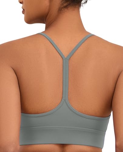 Image of Womens Y-Back Sports Bra, Weightless Padded Yoga Bra, Spaghetti Strap Low Impact Gym Top for Workout & Daily Wear
