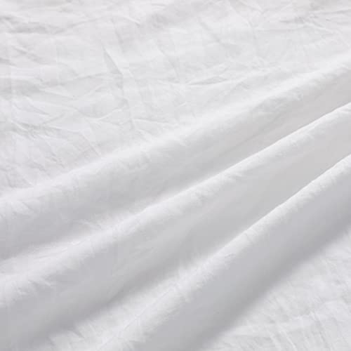 Caromio White Ruffled Duvet Cover Twin, 2Pcs Soft Washed Microfiber Vintage French Country Duvet Cover Set For Kids Girls, White, 68X90 In #TOP4