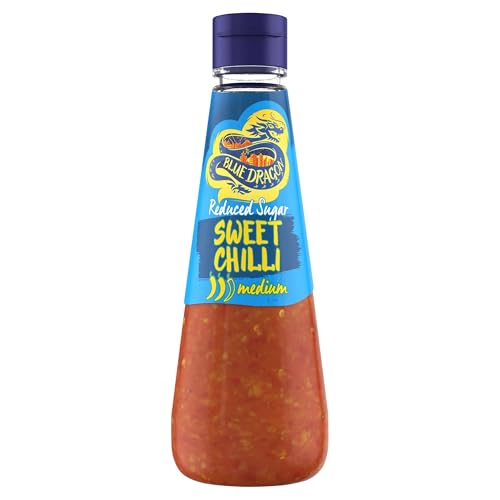 Blue Dragon Reduced Sugar Thai Sweet Chilli Sauce 250ml | Medium Spice | 35% Less Sugar | Perfect For Stir Fries Cooking Marinades & More