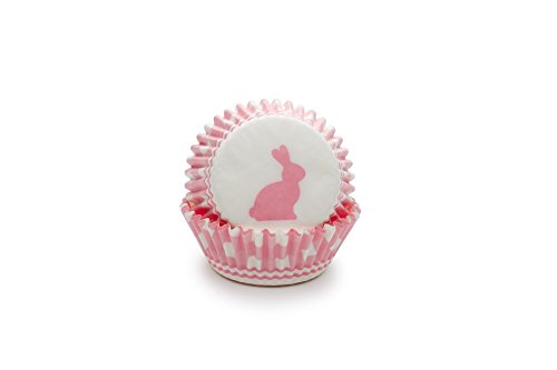 Fox Run Gingham Bunny Bake Cup Set, Standard, 50-Count, Pink #TOP1
