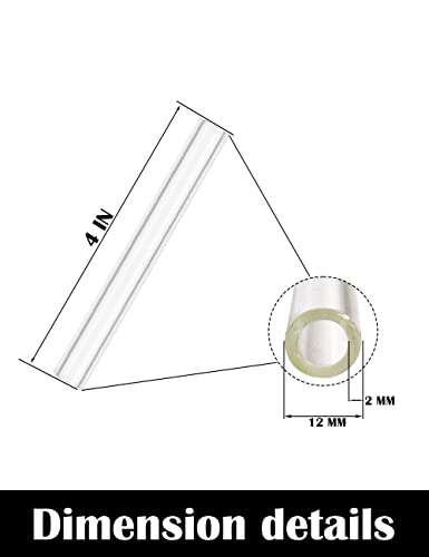 10 Pieces Of Clear Glass Tubes 4 Inches Long 12Mm Od 8Mm Id 2Mm Thick Wall Glass Borosilicate Blowing Tubing #TOP1