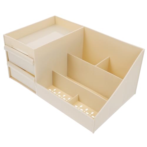 IMIKEYA Organizador de Maquillaje Compacto y Portátil Caja de Almacenamiento de Cosméticos de Plástico Diseño Resistente con Múltiples Compartimentos para Joyería y Accesorios Tocador y
