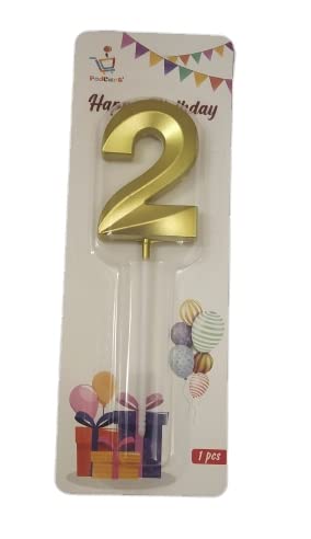 Image of Number Candles3 Inch For Birthday, Wedding, Engagement, Valentines Day Celebration, Bridal Shower, Bachelors Decoration Gold (Numerical No 22), Wax, Unscented