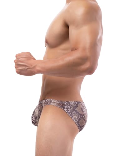 iKingsky Men's Snake Skin Pattern Briefs Sexy Pouch Bikini Underwear Bulge Under Panties for Men4