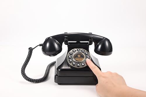 Home Creative Audio Guest Book Wedding Phone,Audio Guestbook Phone Vintage Style Audio Message Voicemail for Graduation Retirement Party Birthdays Baby Shower Special Occasions (Black)