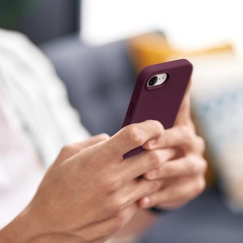 Image of DIZORO Compatible with iPhone 17e / iPhone 16e Case 6.1 inch Liquid Silicone 3 Layers Full Covered Soft Gel Rubber Phone Case,Shockproof Protective Cover with Anti-Scratch Microfiber Lining-Wine Red