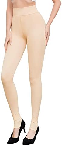 Pnadty Women's High Waisted Velvet Warm Elastic Tights Winter Fleece Lined Thick