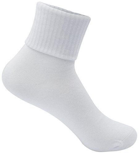 Classroom Uniforms Girl's Triple Roll Socks Moisture-Wicking (3-Pack) 5HF111, XS, White