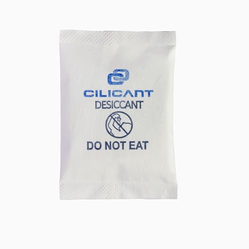 CILICAnT Silica Gel White 5 Gram Pouch of 50 Packets (5Gram X 50Pcs=250 Gram) Moisture Absorber Desiccant Dehumidifiers for Room, Wardrobe, Camera and Lenses to Avoid Moisture and Fungus
