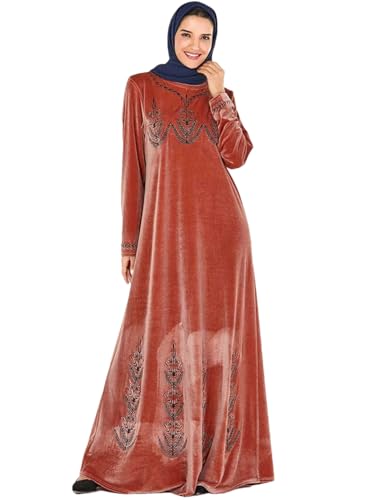 Fulbant Women Ramadan Abaya Damen Dubai Islam Prayer Muslim Dresses Kebaya Kaftan Robe Pnnrk Dress XL(12)