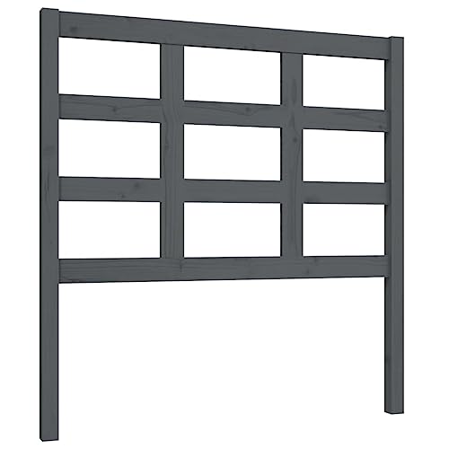 Cabecero de cama gris de madera maciza de pino de 95,5x100 cm para dormitorio 4