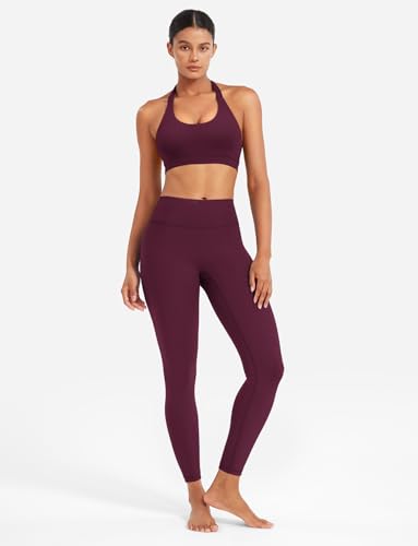 Image of YEOREO CoreFlex Women Halter Sports Bra Workout Seamless Padded Basic Bra Open Back Yoga Gym Crop Top