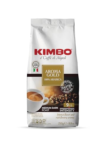 Kimbo Aroma Gold 100% Arabica Coffee Beans 250g Bag CD-Kimbo Aroma Gold - Grainy