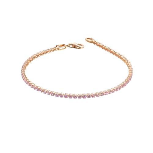 Tennis Bracelet, Solid 14K Gold Morganite Bracelet, Dainty initial Morganite Bracelet, Minimalist 14K Gold Anniversary Bracelet, Birthday Gift