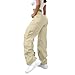 MaMiDay Baggy Cargo Pants for Women High Waisted Open Leg Pants Lightweight Hiking Streetwear Fashion Outfits with Pockets Beige