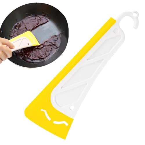 Herramienta raspadora de ollas, raspador de ollas de Silicona | Raspador de Cocina de Silicona para Manchas de Aceite - Espátula de Limpieza de Cabezal, Utensilios para Quitar Salsa y Platos Dom