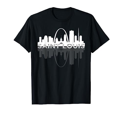 City of St Louis Missouri Skyline Art Gateway Arch Graphic T-Shirt