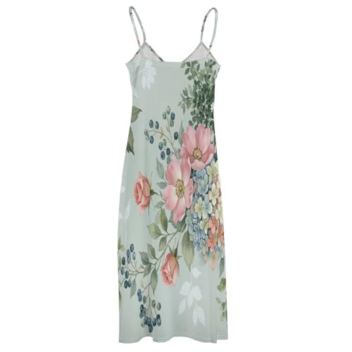 Robe bohème femme col en V chic imprimé champêtre d'été - 5