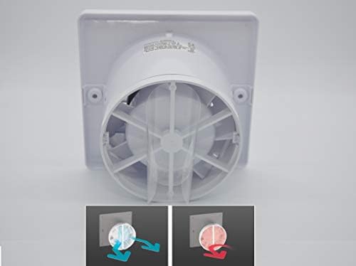 Universal Extractor Fan with Non-Return Flap - Diameter: 100 mm / 10 cm - For Bathrooms and Kitchens - Low Energy (8W), Quiet Operation (26 dB) & High Efficiency (93 m3/h) Standard Energy Systerm