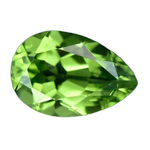 Péridot naturel facetté 7x10mm d'exception pour bague et haute joaillerie