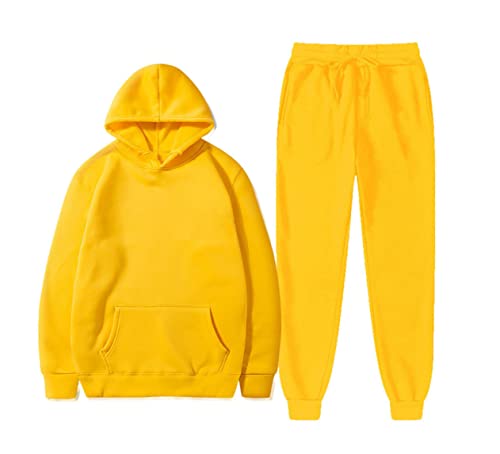 Survêtement homme en polaire jaune taille XXL Kiioouu avec poche confortable