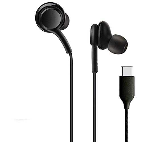 Image of Wired In-Ear Headphones for OnePlus Nord, Black, 3.5mm Jack, Tangle Free, Sound Isolation, Deep Bass, Built-in Mic, Carrying Case