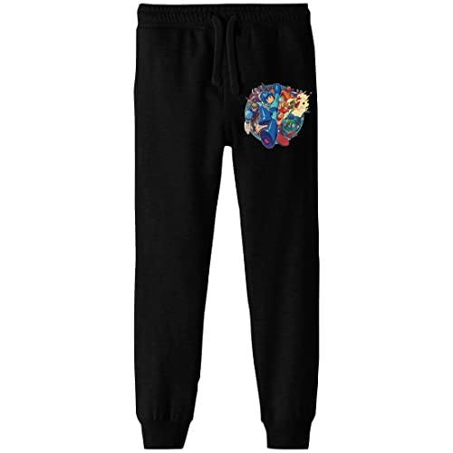 Bioworld Mega Man Character Key Art Youth Black Graphic Jogger Pants