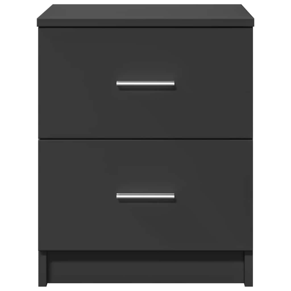 Lot de 2 tables de chevet avec 2 tiroirs - Noir - 40 x 36 x 50 cm