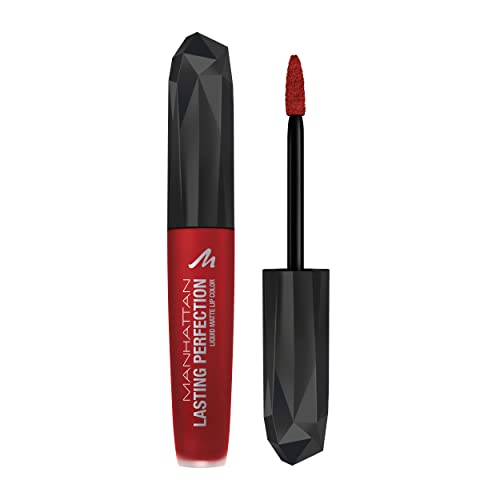 Manhattan Lasting Perfection Liquid Matte Lip Color, Fb. 500 Red-Y for Broadway, flüssiger Lippenstift, matt, 5,5 ml