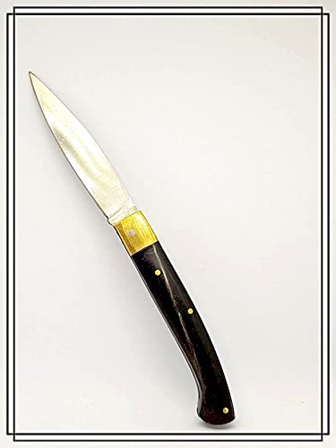 LUNGHEZZA LAMA 7,5 CM Ram Coltello da Caccia SARDO PATTADA Tascabile Manico in Corno Sardegna Collezione (Nero)